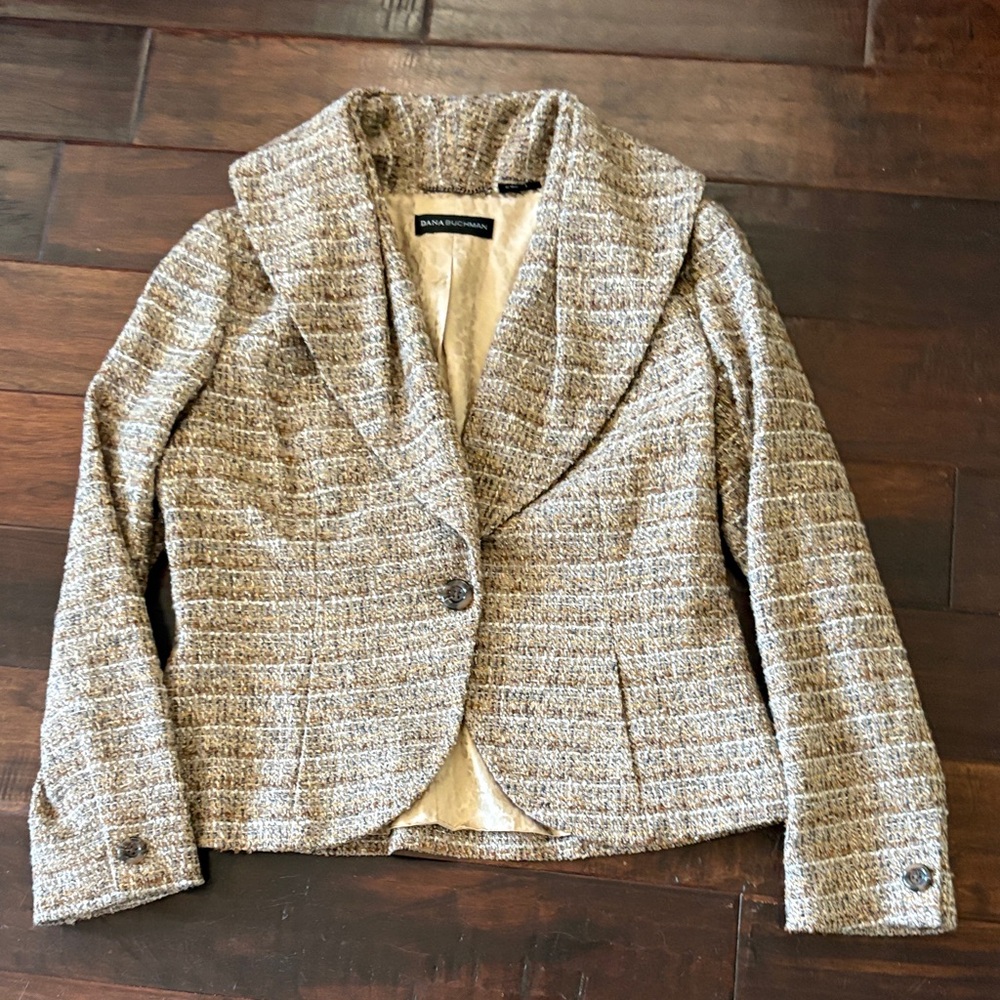 Dana Buchman Women's Beige Tweed Blazer